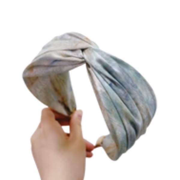Blue & Tan Tie Dye Twisted Headband