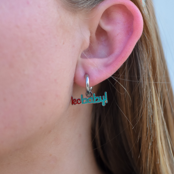 Kansas City KC Baby Huggie Hoop Earrings
