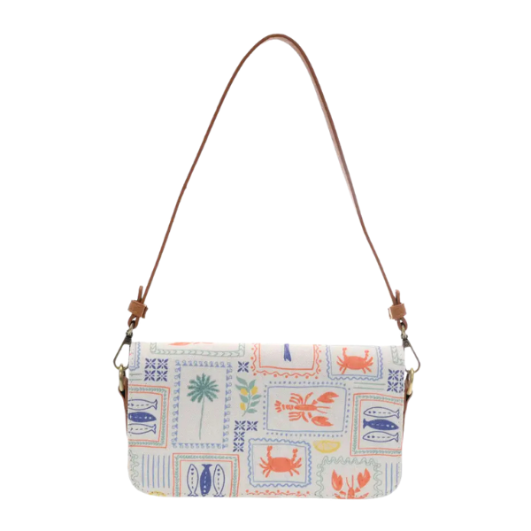 'Coastal Charm' Canvas Flap Bag
