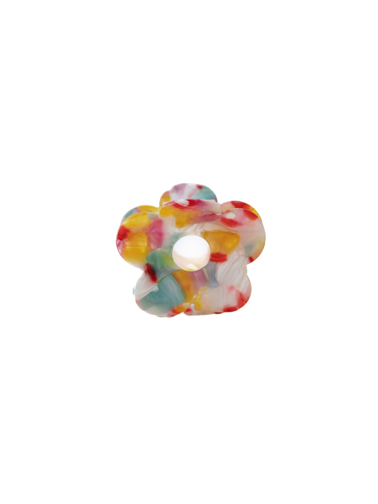 Small Multicolor Flower Claw Clip