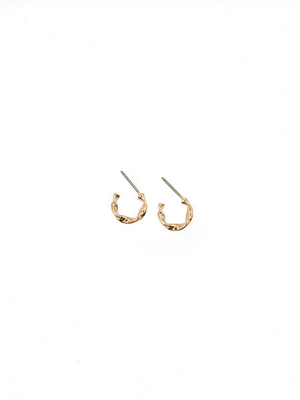 LA Gold Plated Mini Twist Hoop Earrings