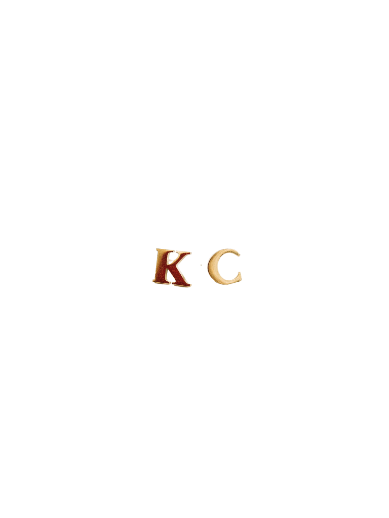 KC Gold Letter Studs Earring