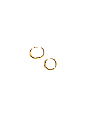 LA Gold Plated Bezel Heart CZ Huggie Earrings