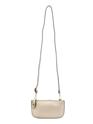Metallic Pearl Mini Crossbody Wristlet Clutch