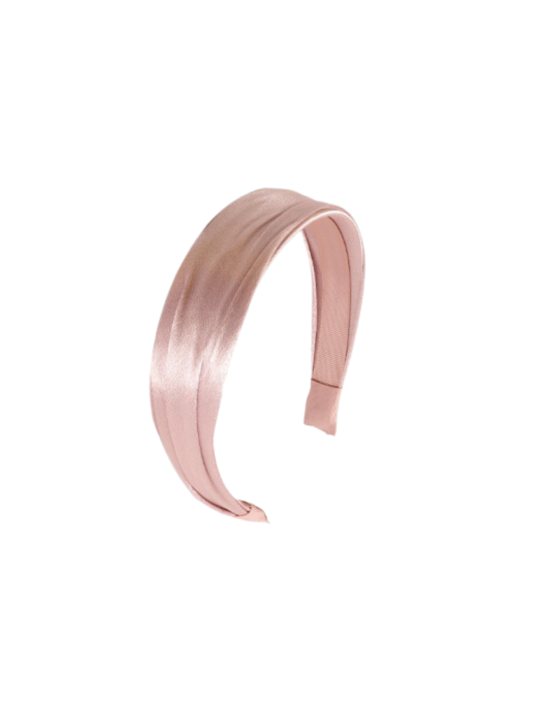 Blush Satin Flat Headband