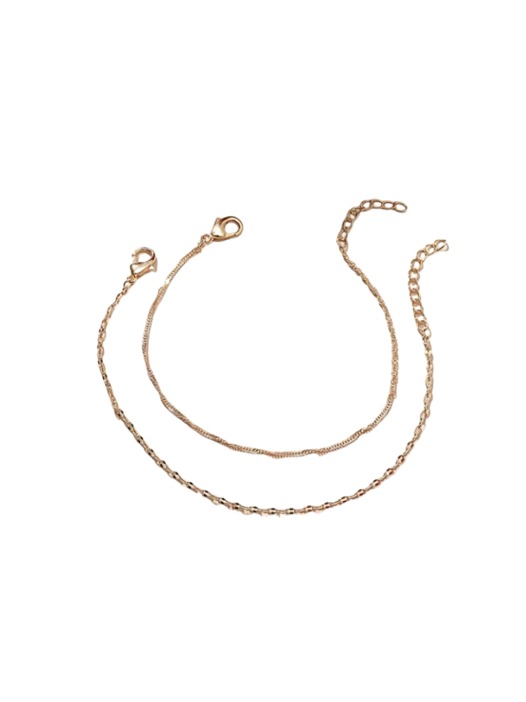 Dainty Gold 2 pcs Bracelet Set