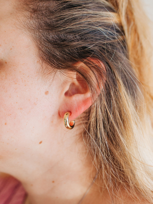 Thick tube 2025 hoop earrings