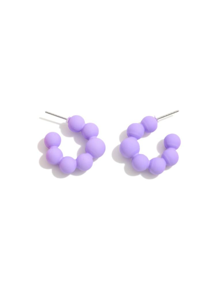 Matte Lavender Puffy Bead Earrings