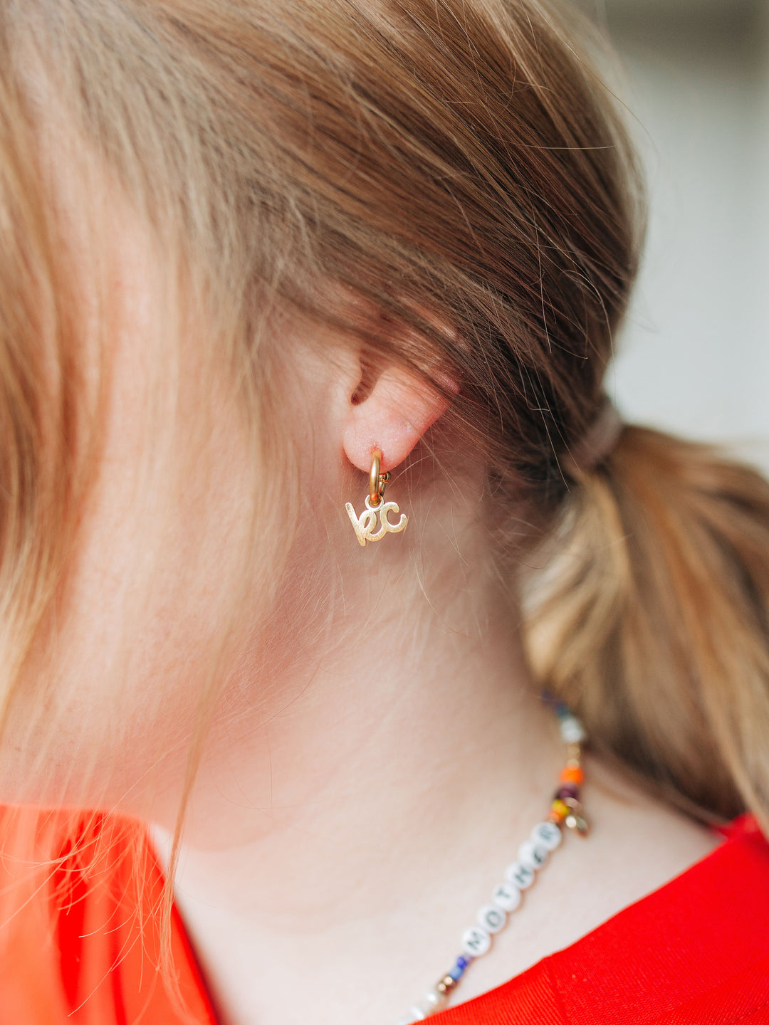 Kansas City Script Charm Huggie Hoop Earrings