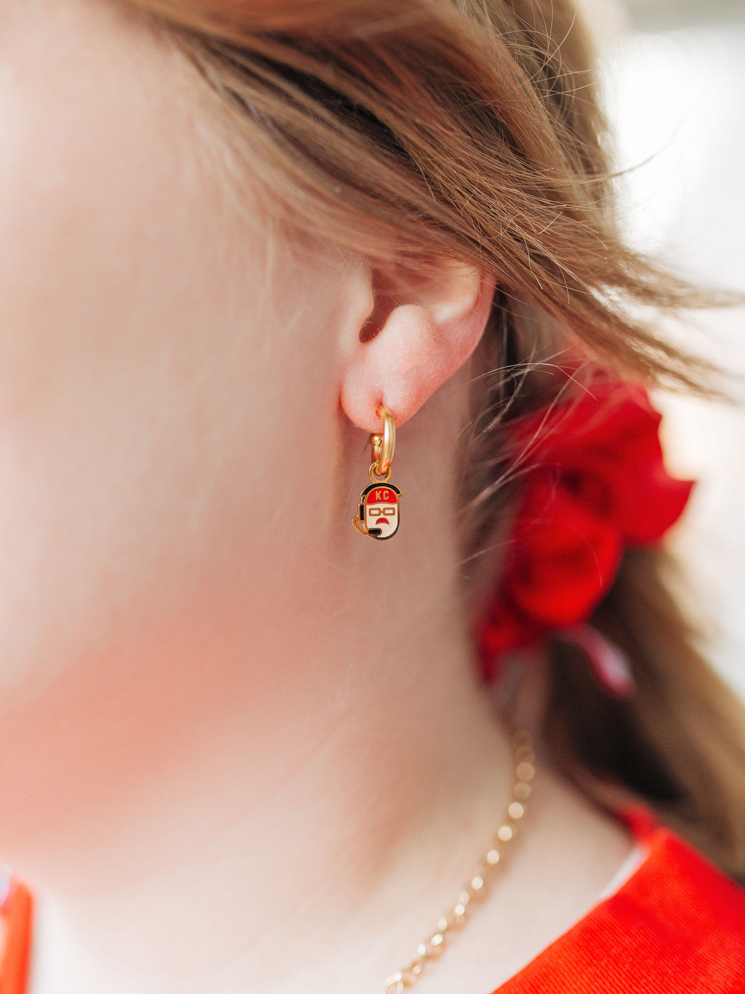 Kansas City Chiefs Coach Huggie Hoop Earrings