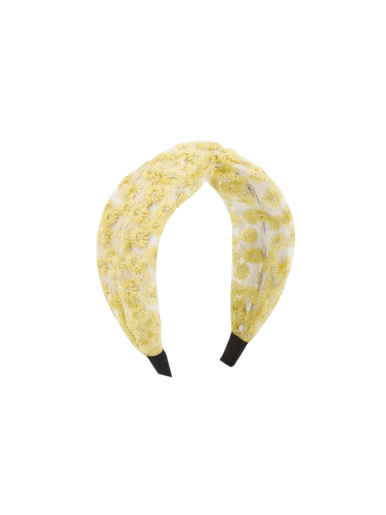 Yellow Eyelet Flower Headband
