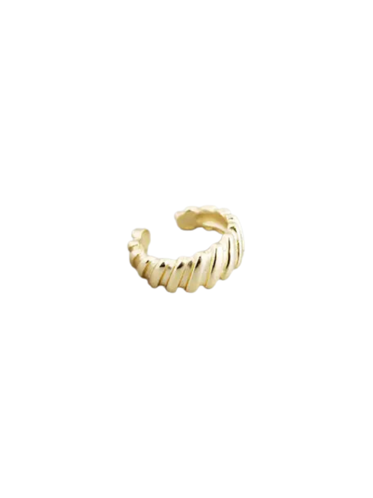 Gold Plated S925 Silver Ripple Ear Cuff