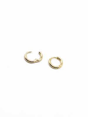 LA 18K Gold Plated 8mm Rounded Huggie Earring