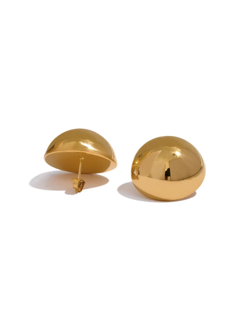 Gold Pearl Style Stud Earrings