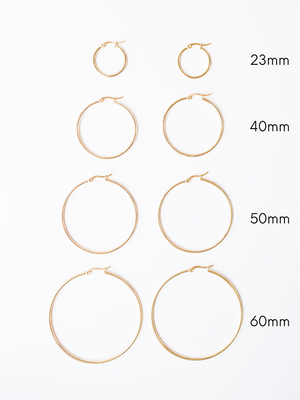 18K Gold Plated 40mm Rainbow Clasp Earrings