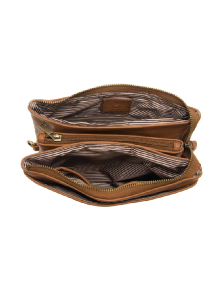 Hazelnut Piper Multi Pocket Crossbody Bag