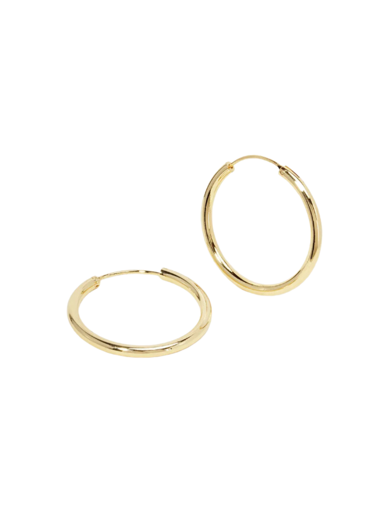 14K Gold Dipped 30mm Hinged Hoop Earrings