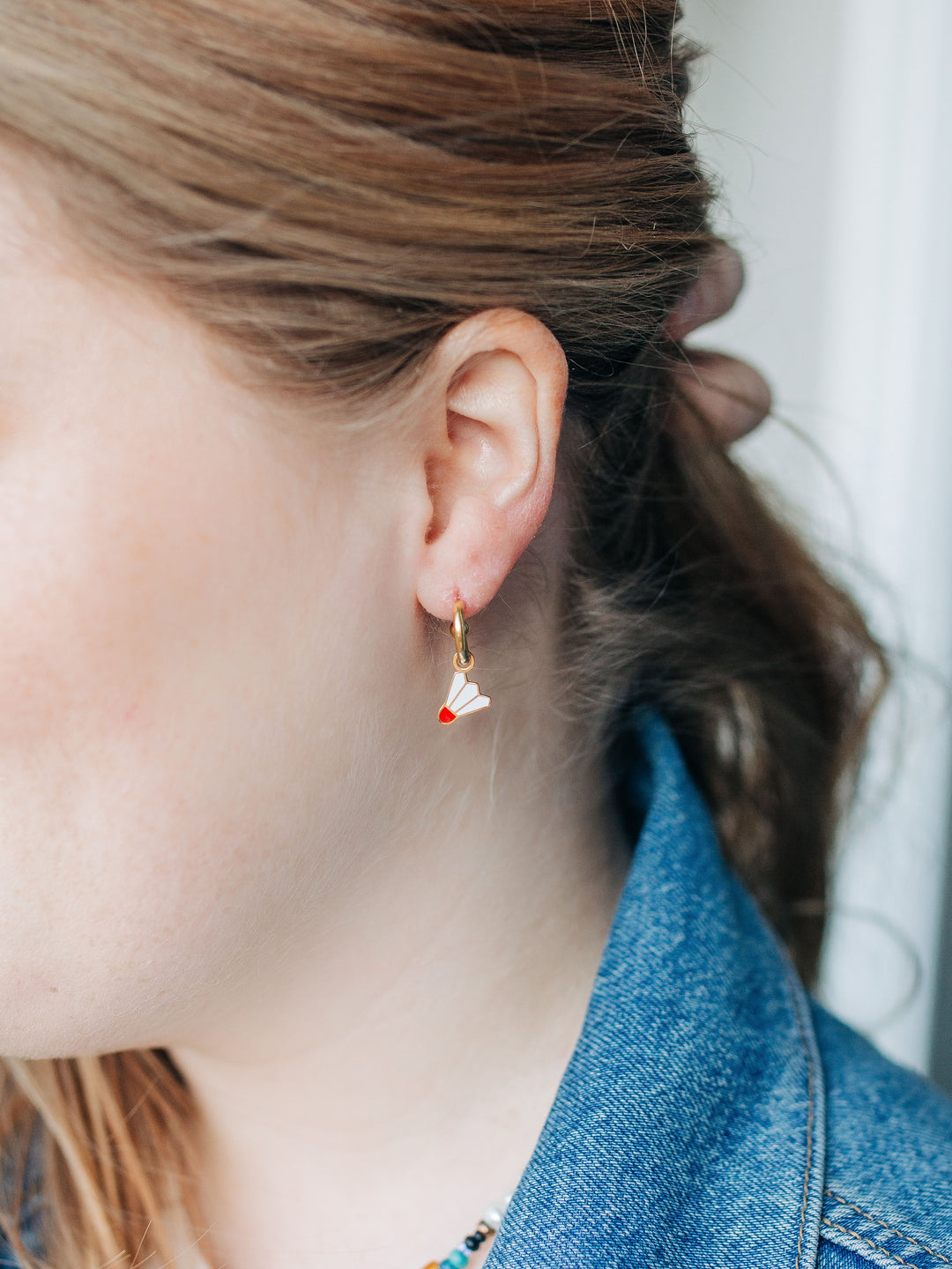 Kansas City Shuttlecock Huggie Hoop Earrings