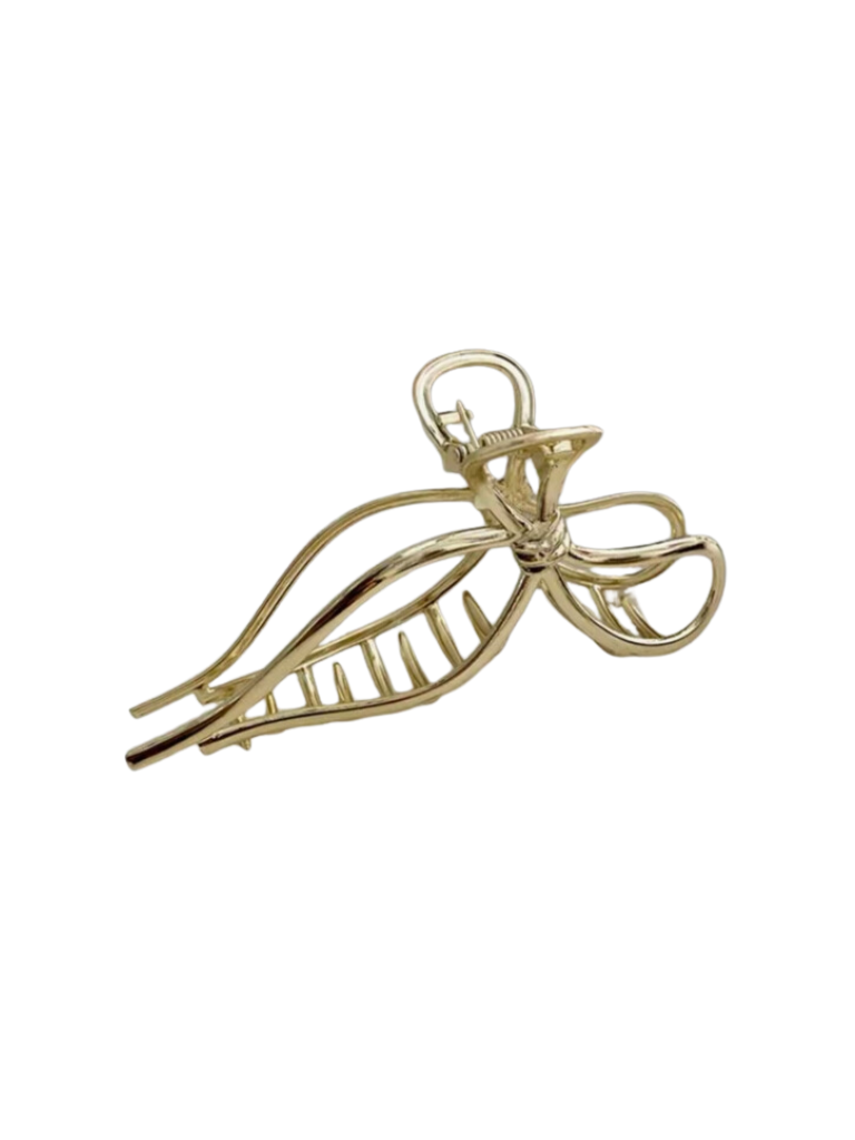Gold Bow Metal Claw Clip