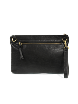 Black Quinn Woven Convertible Crossbody Clutch