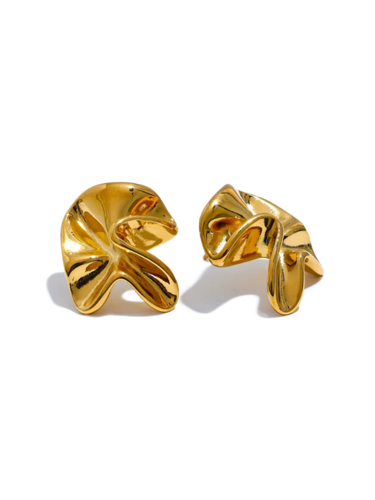 Gold Mushroom Earrings