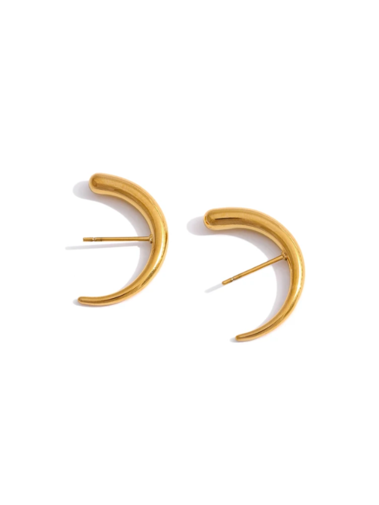 Gold Plated Cuff Illusion Earrings