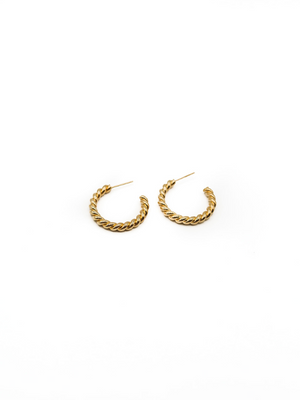 LA Medium Cable Twist Hoop Earring