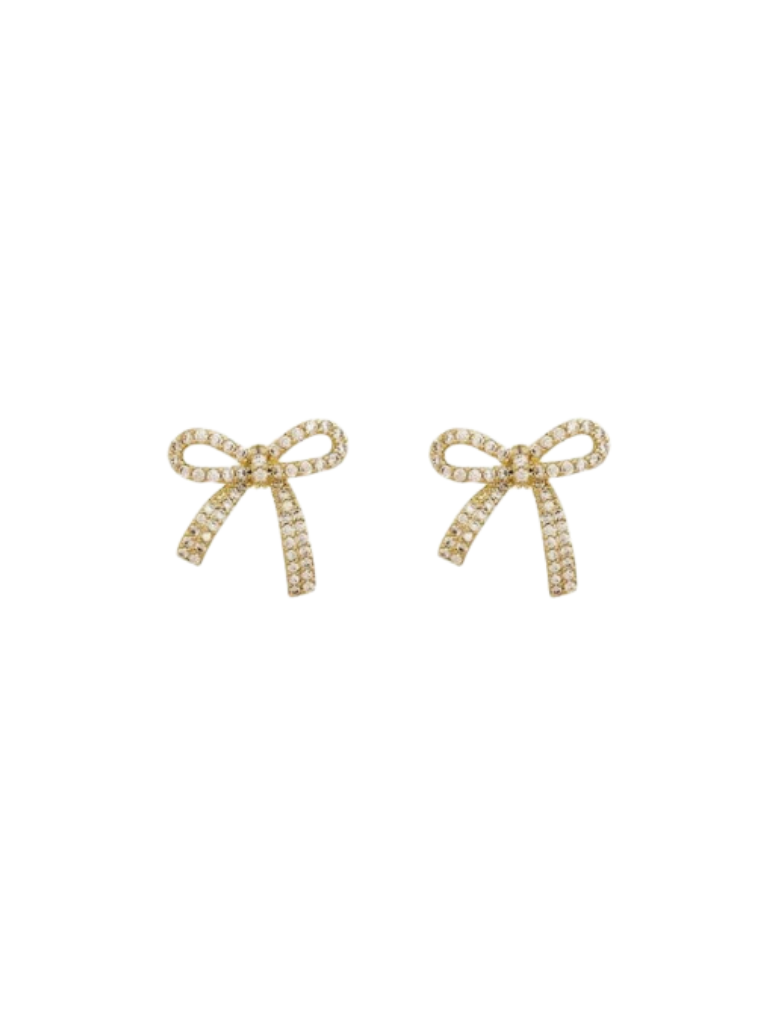 Rhinestone Bow Earrings