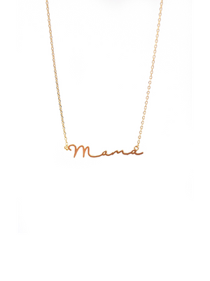 LA Medium Slant Mama Script Necklace