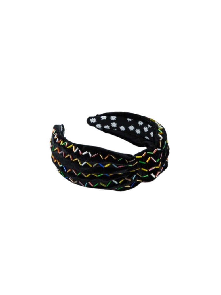 Black Zigzag Bead Headband