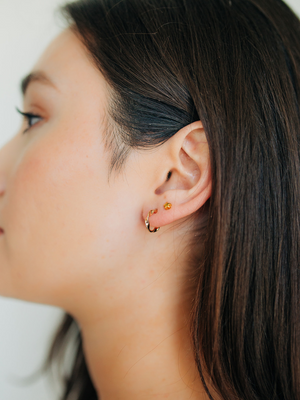 LA Gold Plated Mini Twist Hoop Earrings