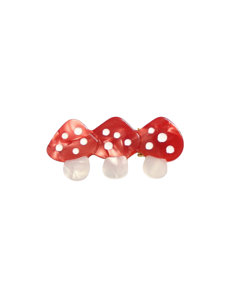 Three Red Mushroom Claw Clip
