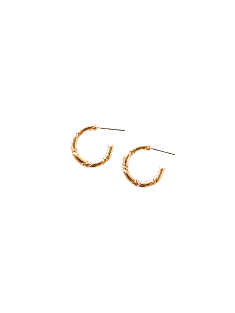 LA XSmall Gloss Double Twist Hoop Earrings