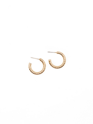 LA Medium Sparkle Cable Twist Hoop Earrings