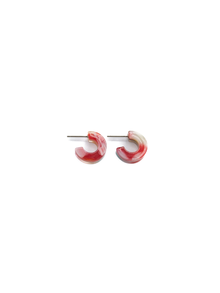 Small Thick Multicolor Hoop Earrings