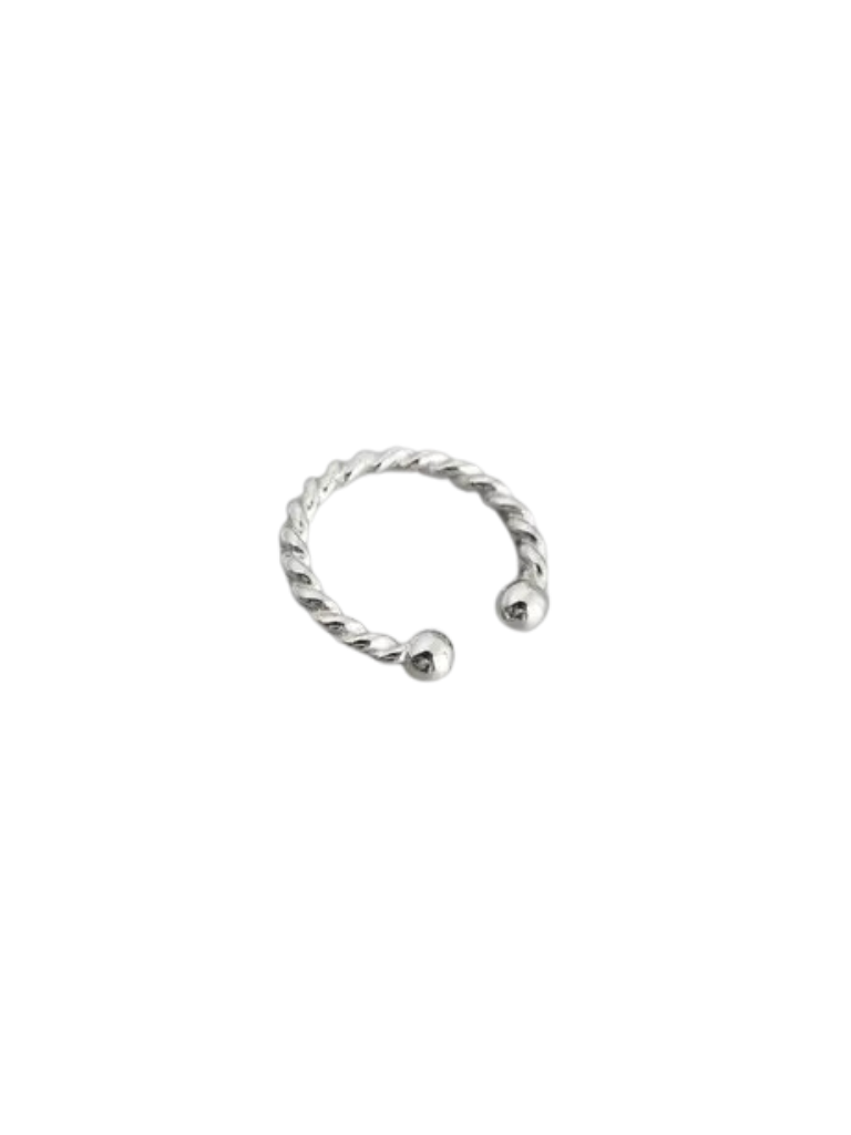 S925 Silver Twisted C-Shape Ear Cuff