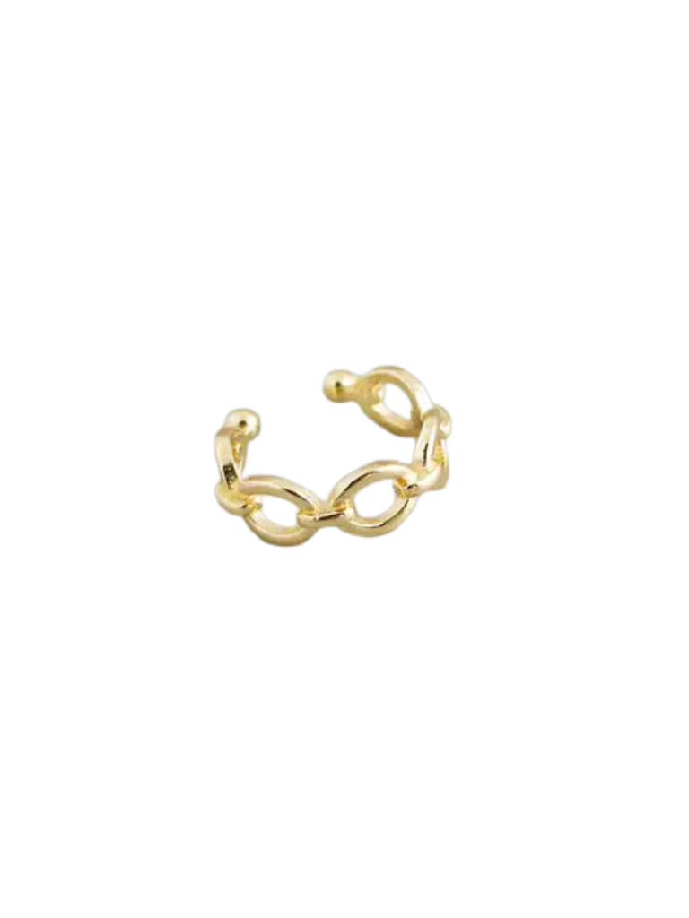 Gold Plated S925 Silver Circle Chain Ear Cuff