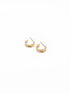 LA Mini Angled Sandblast Hoop Earrings