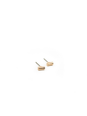 LA Gold Plated Mini Bar Stud Earrings