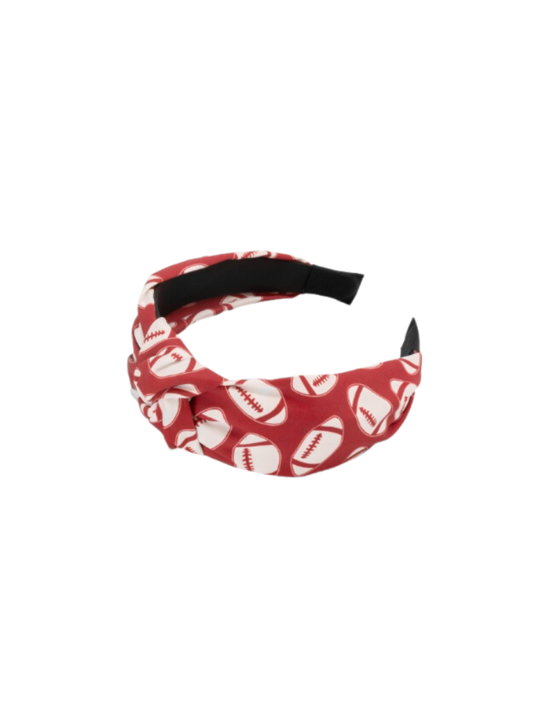 White and Red Football Headband