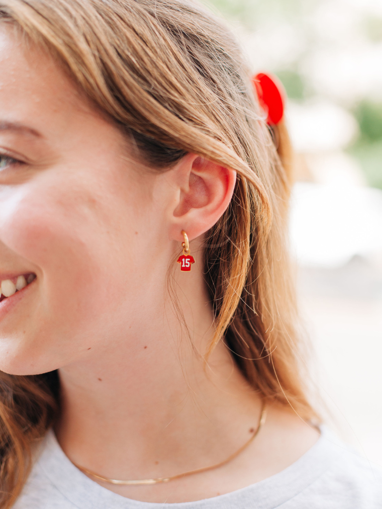 #15 Red Jersey Earrings