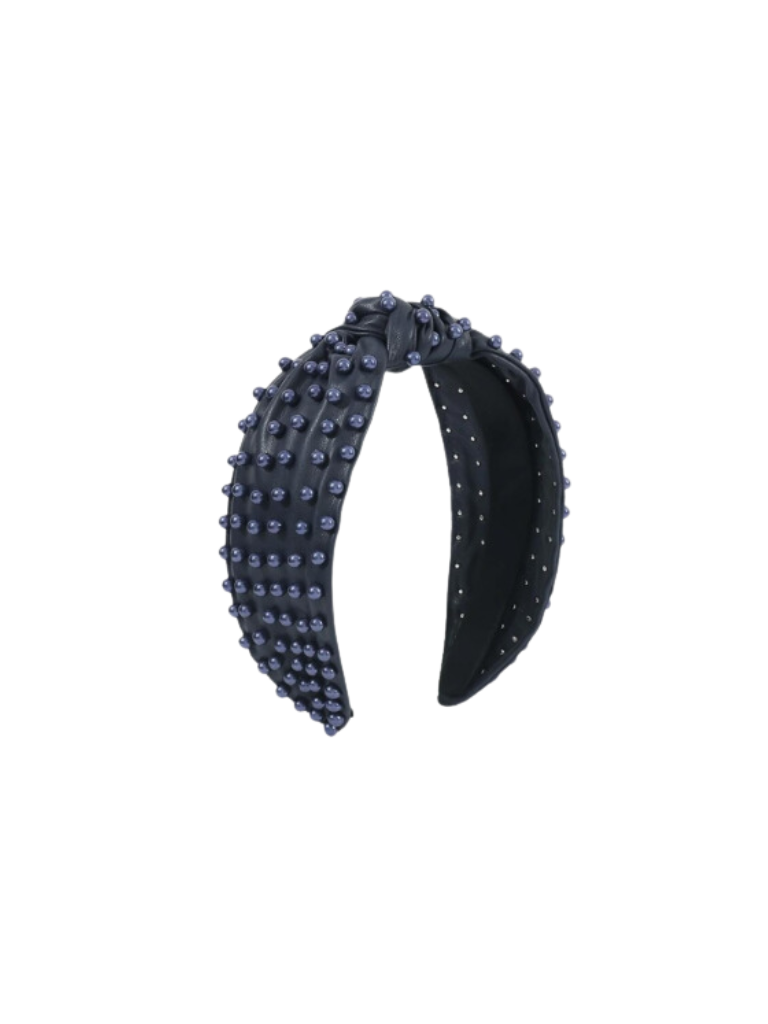 Navy Beaded Headband
