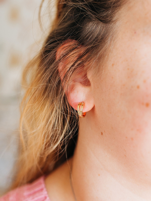LA XSmall Groove X Overlap Hoop Earrings