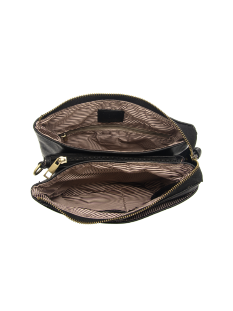 Black Piper Multi Pocket Crossbody Bag