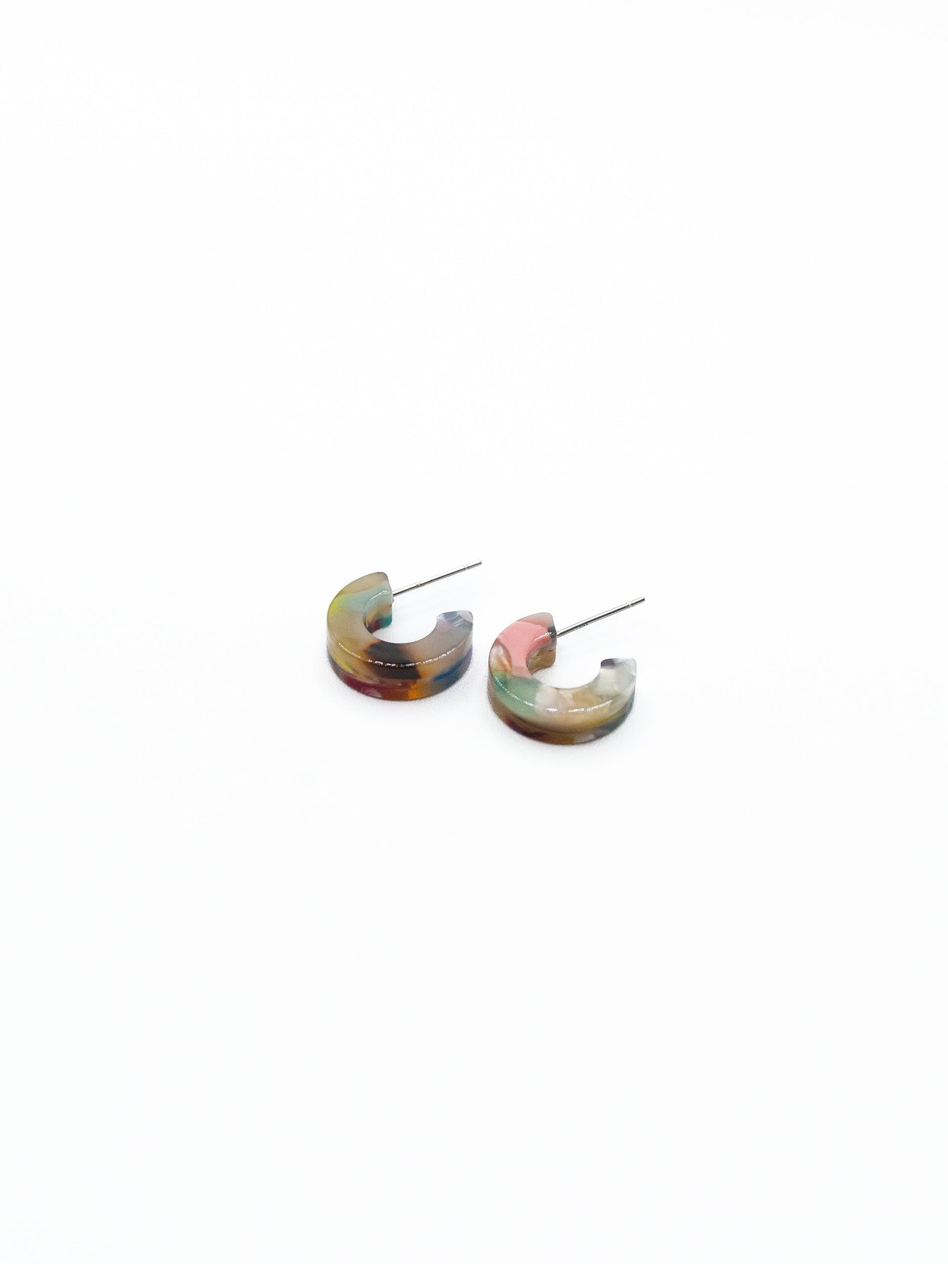 Multicolor Tortoise Hoop Earrings